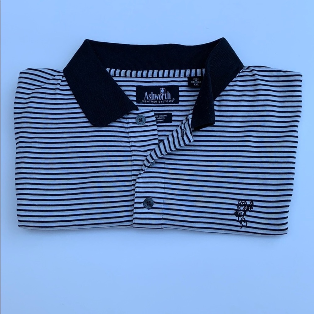 Ashworth - Moisture Wicking Breathable Stripe Polo